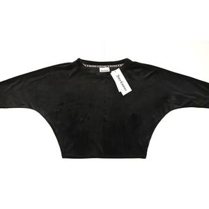 Juicy Couture Black Velour Long Sleeve Top NWT